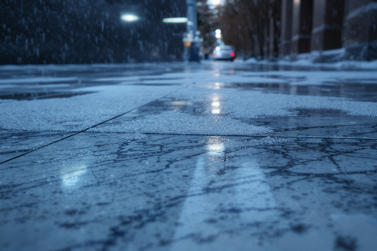 Before: Dull marble floor with etch marks
